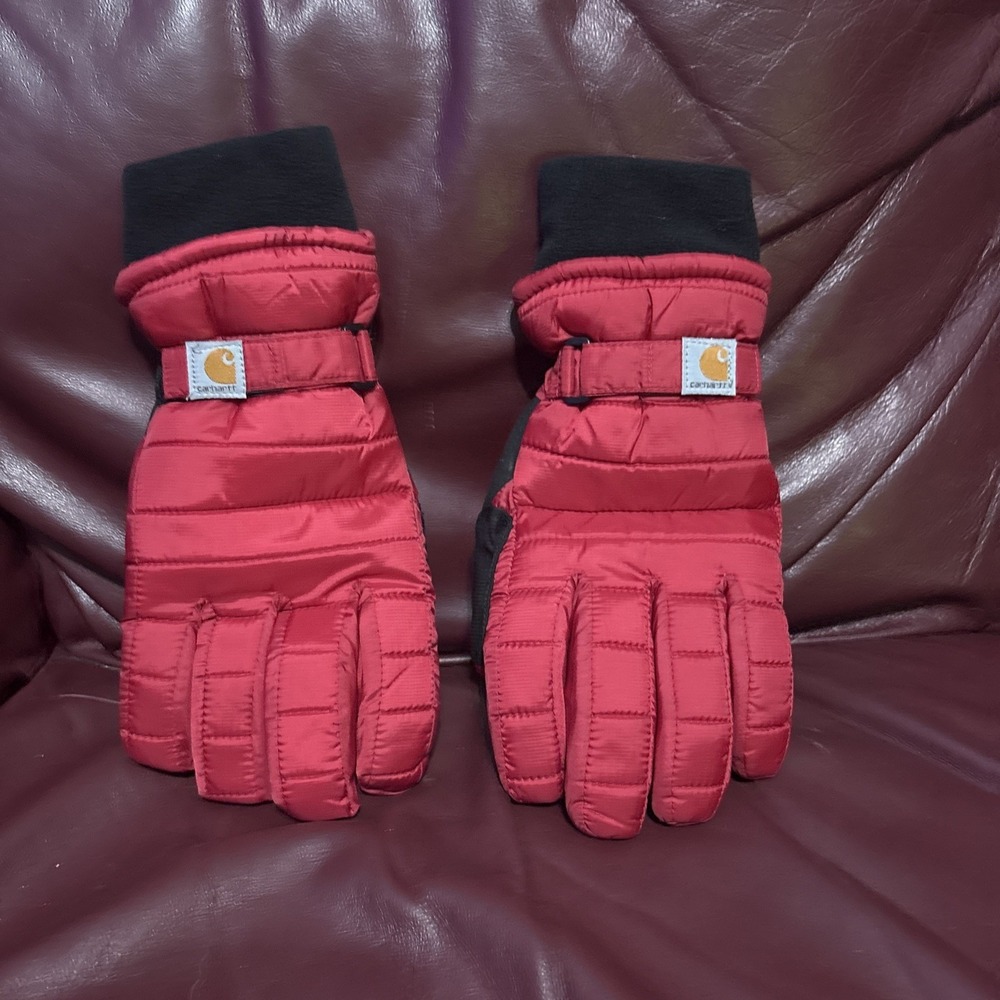 Carhartt Womens Gloves WA575 Size Medium Insulated Knit Cuff Crabapple Red